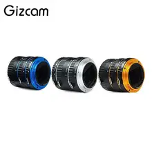 Gizcam 13/21/31mm Metal Focus AF Macro Extension Tube Ring Set Lens Adapter for Canon EOS Blue/Gold/Silver