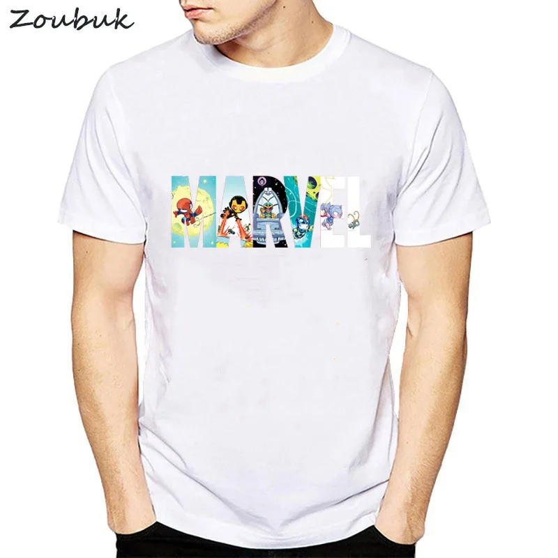 

Summer Fashion Harajuku t shirt men cotton short sleeve Casual male tshirt marvel white t-shirts men top tees camisetas hombre