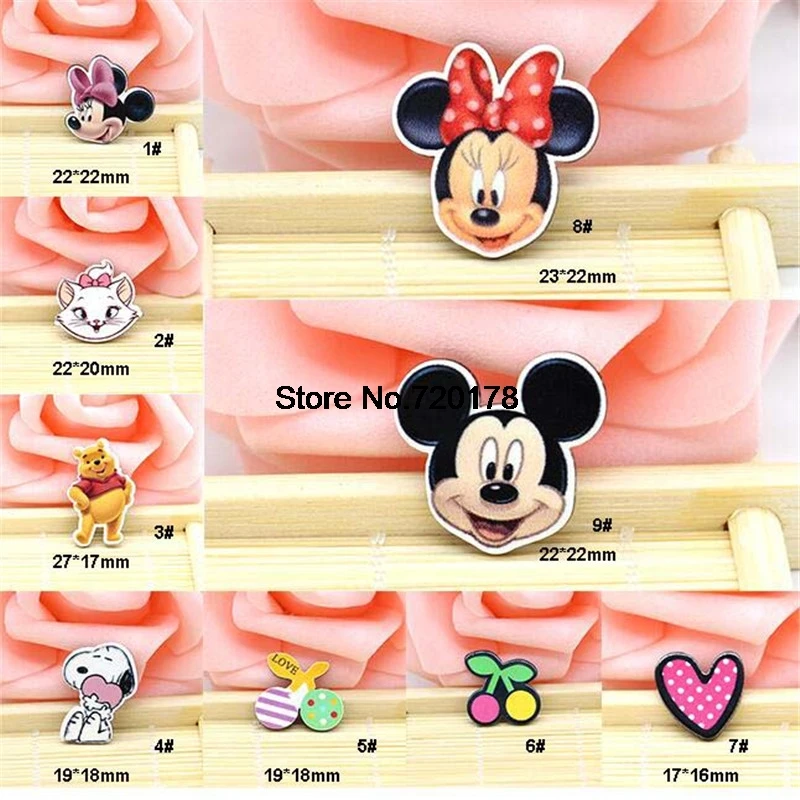 

1.2inch Mixed Kawaii Flat Back Resins for Hair Bows Cartoon Planar Resin 90pcs CRP124