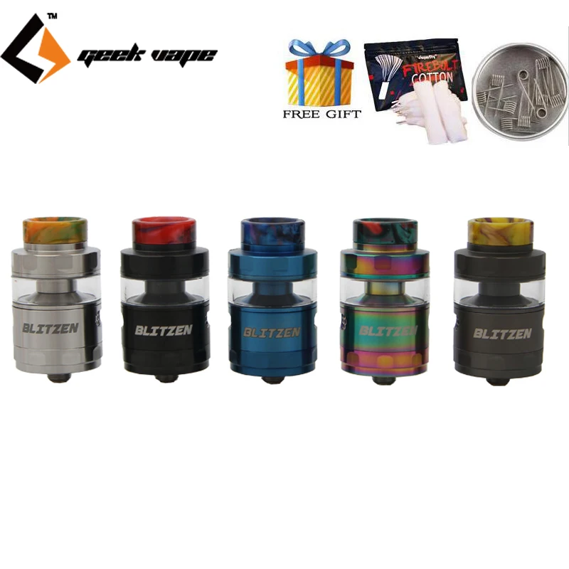 

In Stock Geekvape Blitzen RTA 24mm 2ml/5ml Atomizer Large Airflow with Postless Build Deck Support both Single and Dual Coil