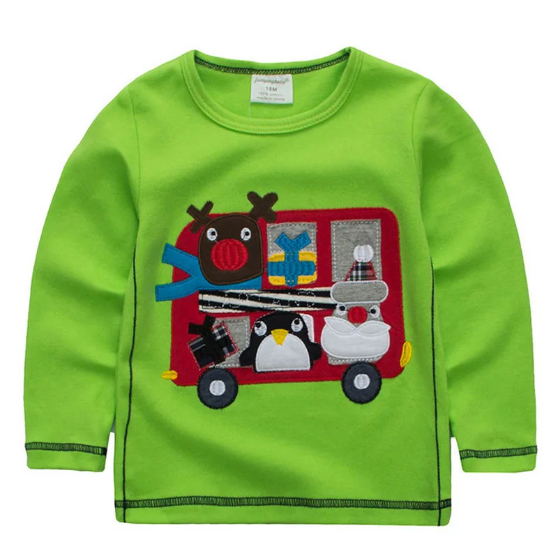 Jumpingbaby/детская одежда Детская футболка для мальчиков футболки малышей с длинными