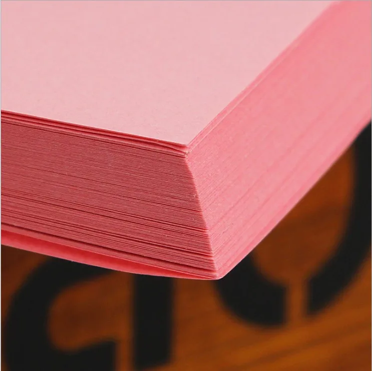 120gsm 100 шт Высокое качество A4 красочная крафт-бумага DIY ручной работы открытка свадебные приглашения Ремесло Бумага толстый бумажный картон, плотный картон - Цвет: pink