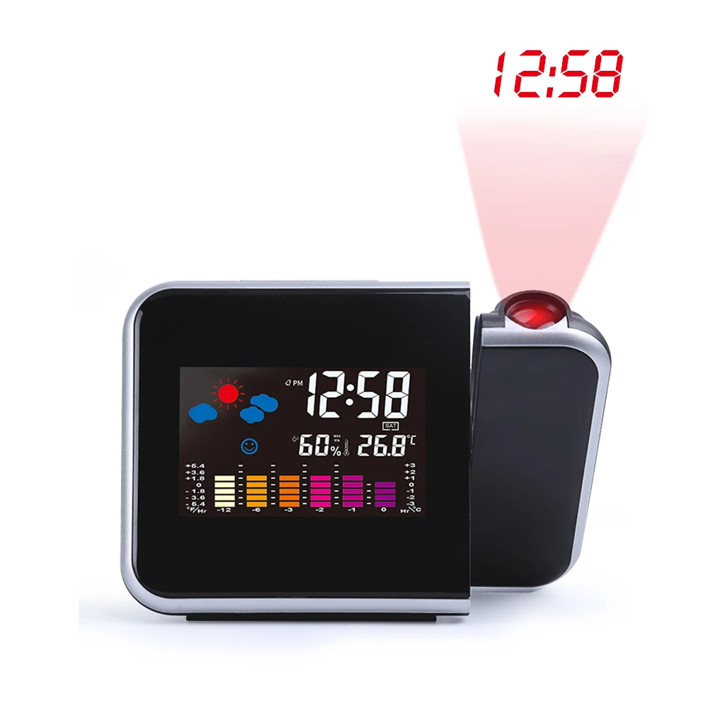 

Projection LED Digital Alarm Clock Projector Electronic Projektor Desck Clock LED Backlight Snooze Function Temperature Display