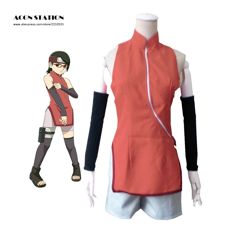 

BORUTO Uchiha Sarada Halloween Cosplay Costume NARUTO THE MOVIE