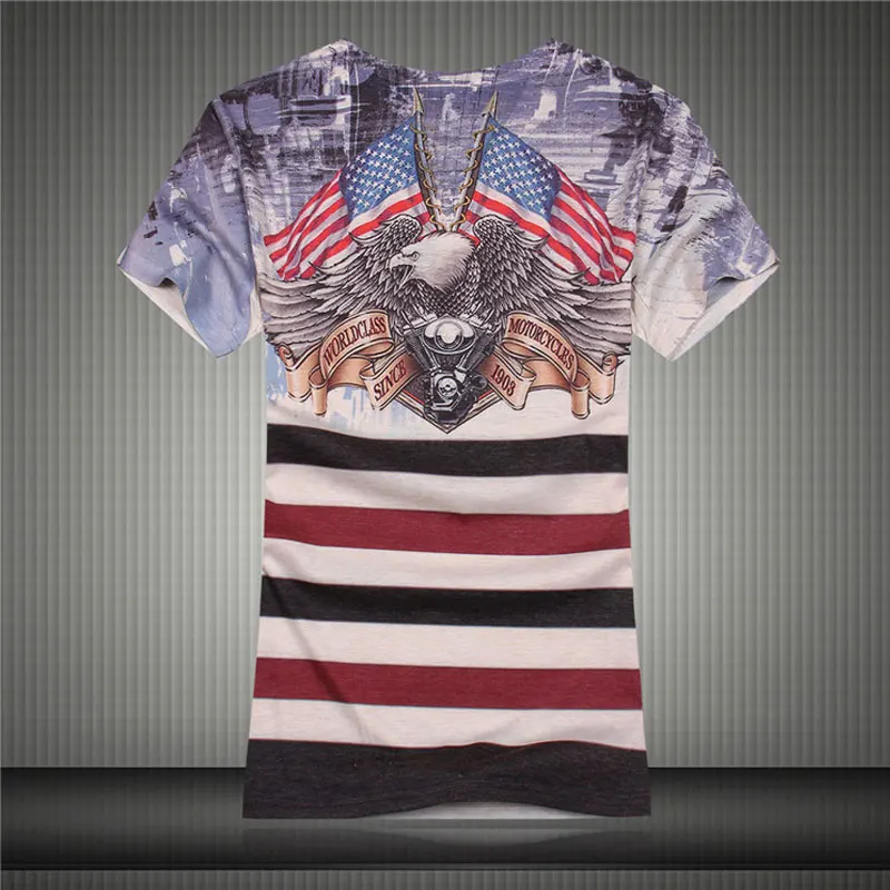 US Flag Printed shirt Undershirt V Neck 2017 Men's T Shirt Fashion New ...