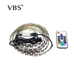 1 шт. USB Powered 5 В RGB Светодиодные ленты света 60leds/M 5050 SMD IP65 IP20 LED Клейкие ленты Освещение для ТВ Задний план USB 5 В Светодиодные ленты Лампа