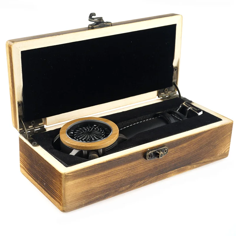 BOBO BIRD M07 Antique Kinetic Art Mechanical Watch Luxury Brand For Men With Skeleton hollow-out design Waterproof With Wood Box