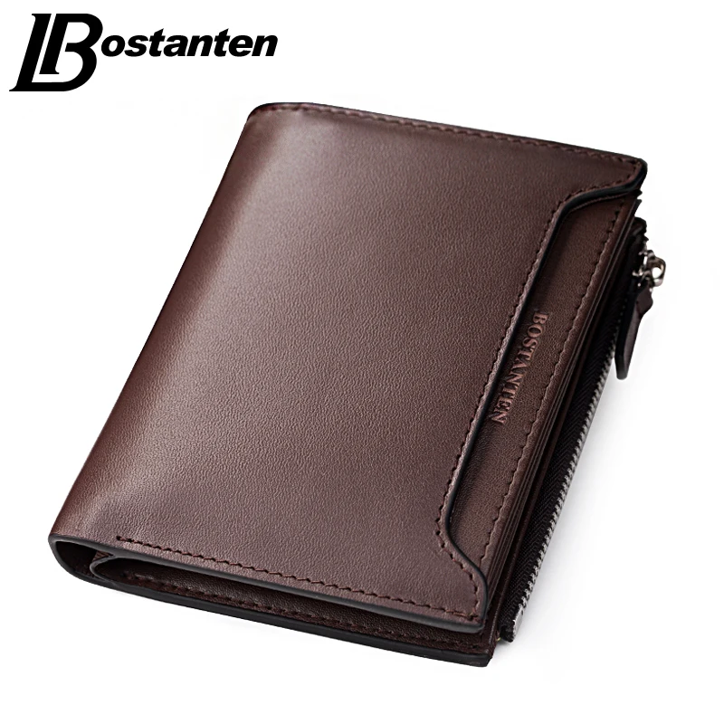 Bostanten 2015 Cheap Designer Men Wallets Coin Zipper Pocket fashion Short Design Men's Wallet Male Real Genuine Leather Wallet