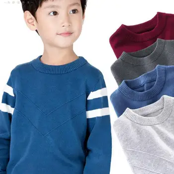 

2020 Children Autumn Winter Knitting Baby Infant Knitwear Knit Long Sleeve Boys Pullover Outwear Striped Sweater Cardigan 10 12
