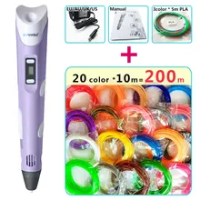 myriwell 3d pens + 20 * 10m ABS Filament, 3 d pen 3d model,Creative3d pen doodler,Best Gift for Kids,3d drawing pen-3d pen