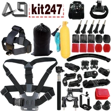 A9 для GoPro набор аксессуаров для EKEN h9r f60r w9r Xiaomi Yi 4 К SJ4000 Action Cam с головы ремень плавающие stick