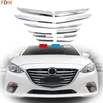 

11pcs Stainless Front Bumper Mesh Hood Grille Grill Cover Moldng Trim Garnish Insert for Mazda 3 AXELA 2014 2015 2016