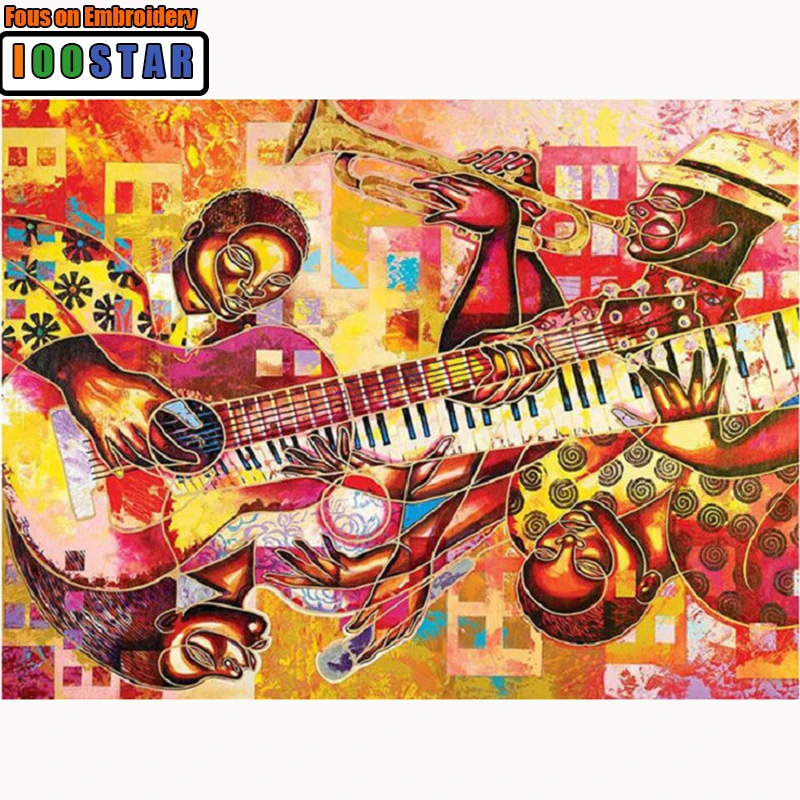 5D rhinestone full Square Diamond Painting Cross Stitch kit embroidery guitar man pattern Diy mosaic picture | Дом и сад