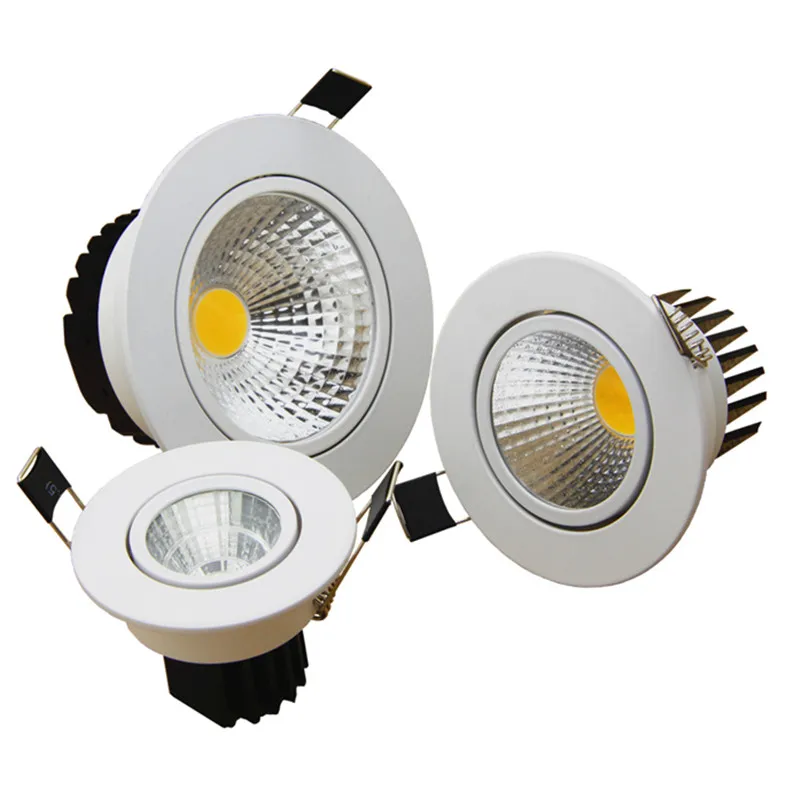 Dimmable LED COB Downlight AC110V 220V 5W 7W 9W 12W Recessed LED Spot Light lumination Indoor
