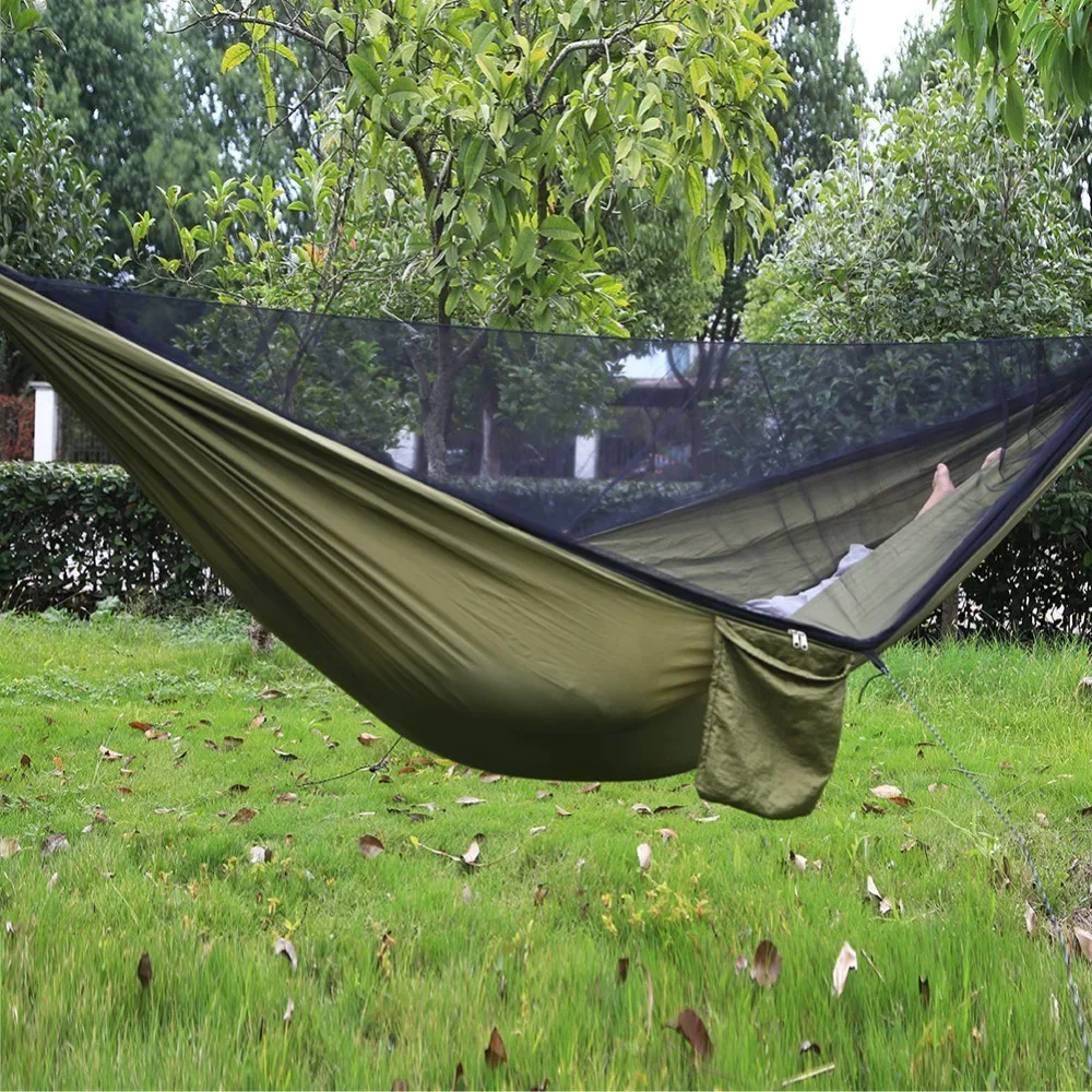 290x140cm Double Camping Hammock Holds Up to 700lbs Portable Lightweight Hammocks for Indoor Outdoor Hiking Backpacking Travel 