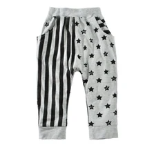 Новая весенняя детская одежда для мальчиков штаны г., модная детская одежда с рисунком флага штаны Harlan весенние брюки для отдыха для маленьких девочек