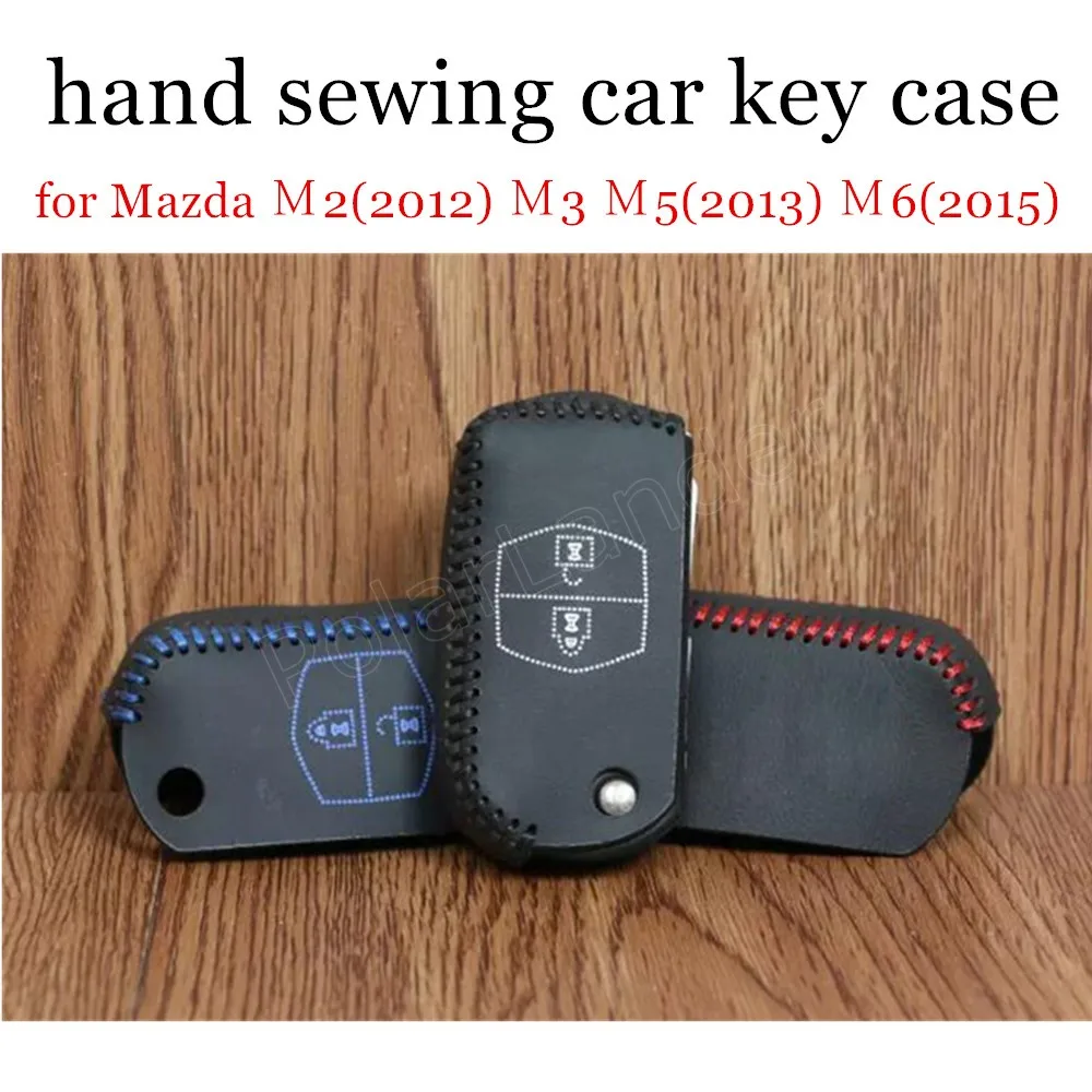 Only Red Hand sewing car key cover case leather fit for Mazda M2(2012)/M3/M5(2013)/M6(2015)/MAZDA 6(2015)/MAZDA 3(2013) | Автомобили и