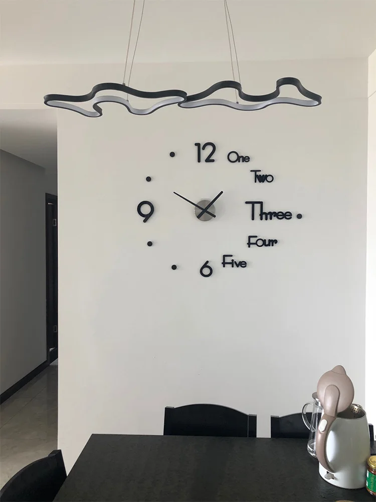 DIY Дети 3D большие кухонные настенные часы Скандинавский современный дизайн большая Наклейка Спальня самоклеющиеся часы домашний Декор Гостиная Nixie