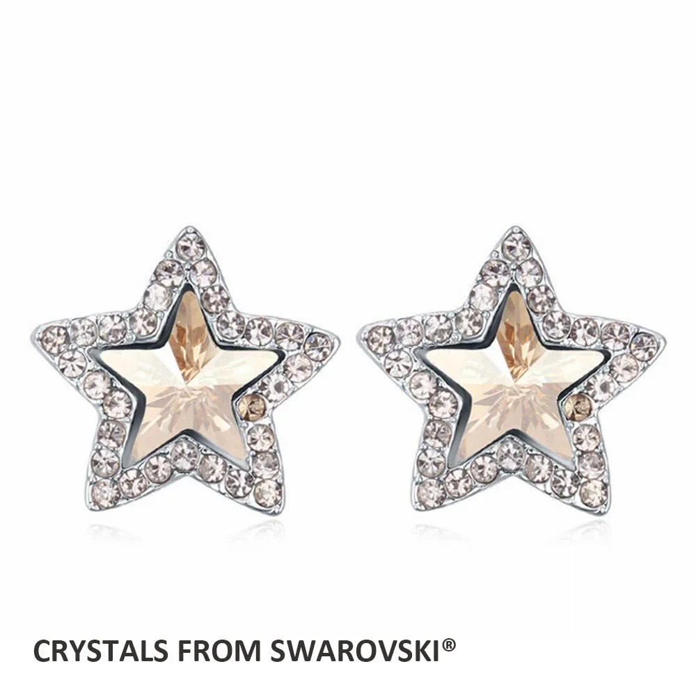 

2016 Valentine's Day gift Hot sale charming star pentagram earrings With Crystals From Swarovski