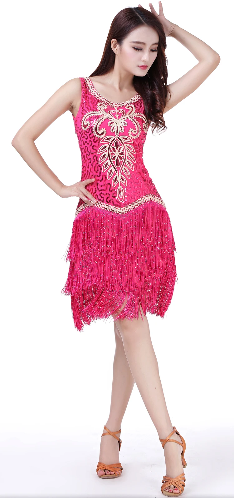 Латинский танцевальный костюм с кисточками, современное танцевальное платье с блестками, платье для танцев, танцевальное платье для соревнований, одежда для выступлений