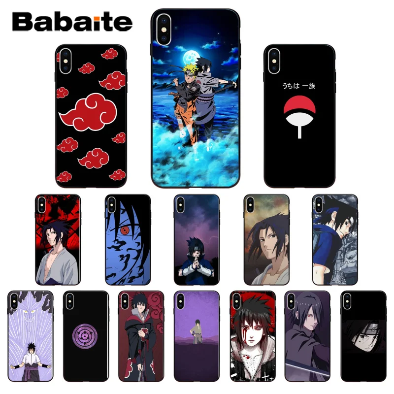 Мягкий чехол для телефона из ТПУ Babaite с аниме Наруто Учиха Саске iPhone 7 6 6S 8 Plus 5 5S SE XR