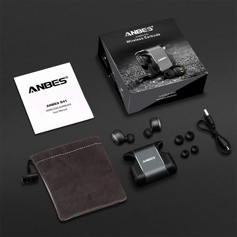 ANBES D41 наушники вкладыши TWS Bluetooth V5.0 True Беспроводной стерео наушник