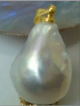 

free shipping natural south seas white pearl pendant