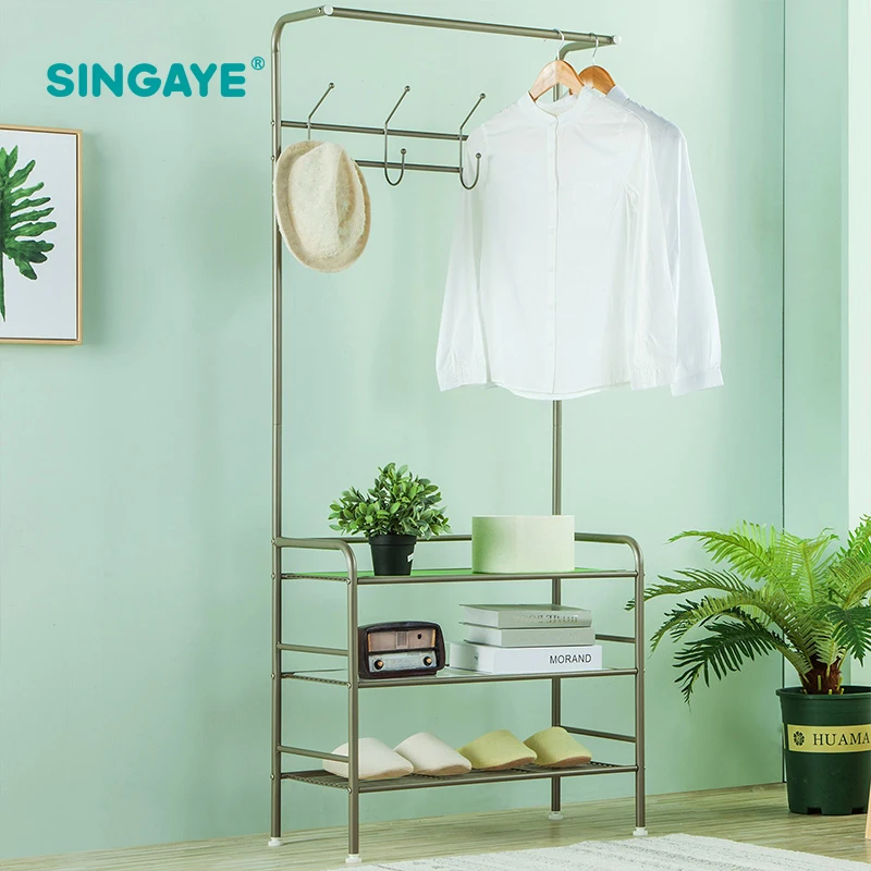 SINGAYE DIY Fashion Coatrack Clothes Rack Shoe Hanger Rack Storage
