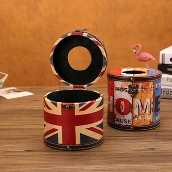 

Simple Living Room Table Tissue Box Creative Retro Toilet Tissue Box Household Cylinder Home Storage Box