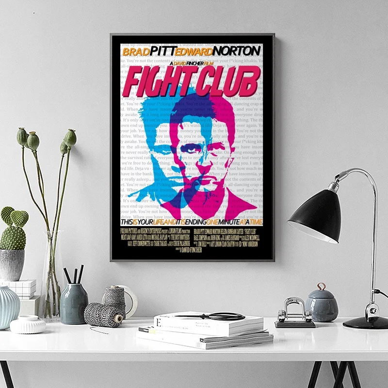 

Fight Club Movie Poster Wall Art Wall Decor Silk Prints Art Poster Paintings for Living Room