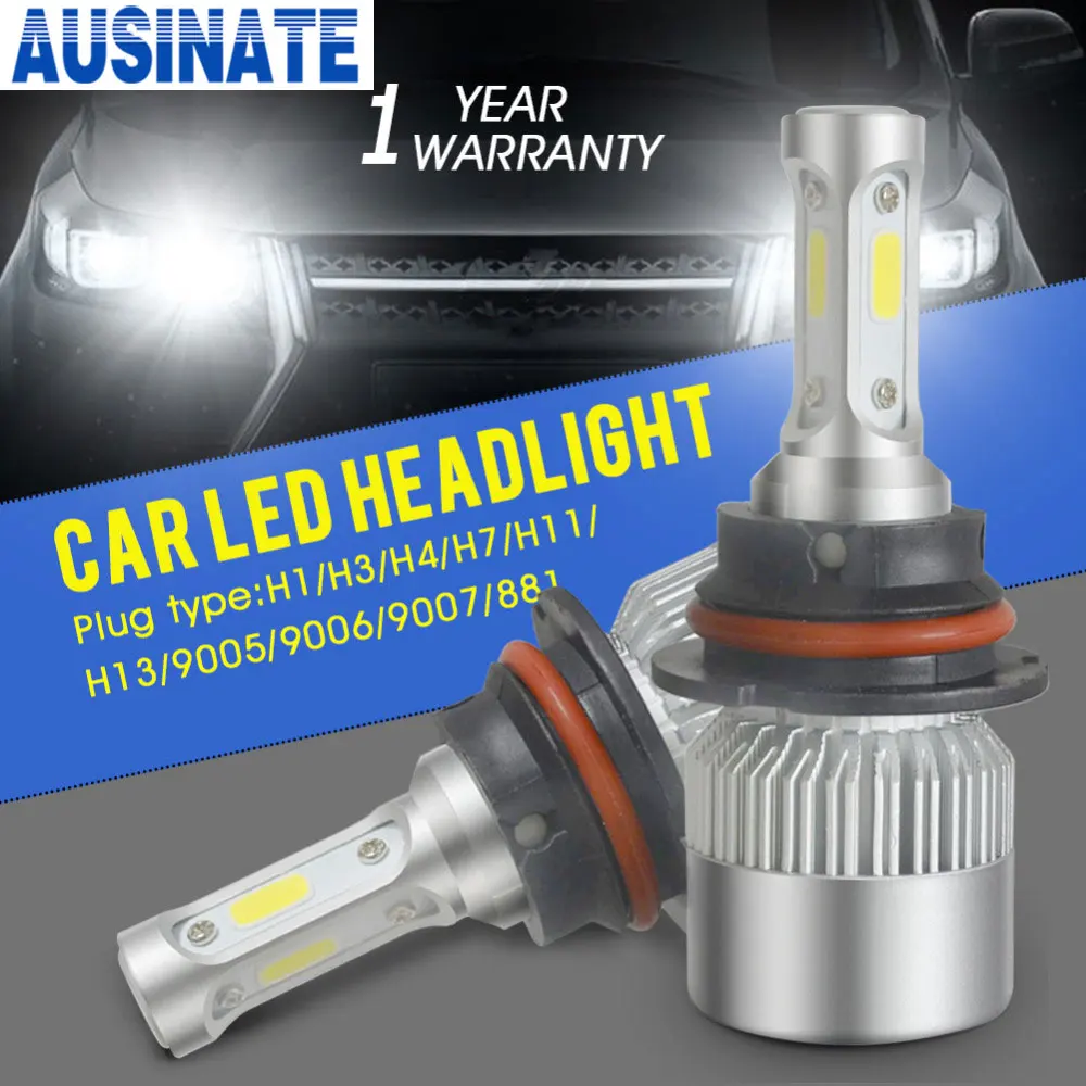 

72W 8000LM 9007 Hi/Lo LED Car Headlight Auto Headlamp Fog Light Bulb 6500k