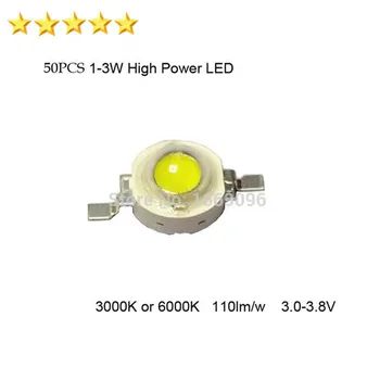 

Fast Free Shipping 50pcs High Power 1-3W LED Diode 3.2-3.4V,110lm/w white 4000K 2 Years Warranty