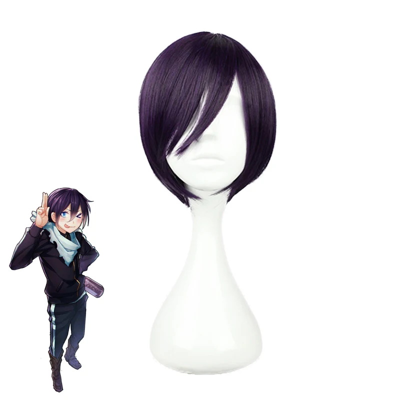 Anime-Noragami-YATO-peluca-Cosplay-disfraz-corto-pelo-sint-tico-partido-juego-de-pelucas