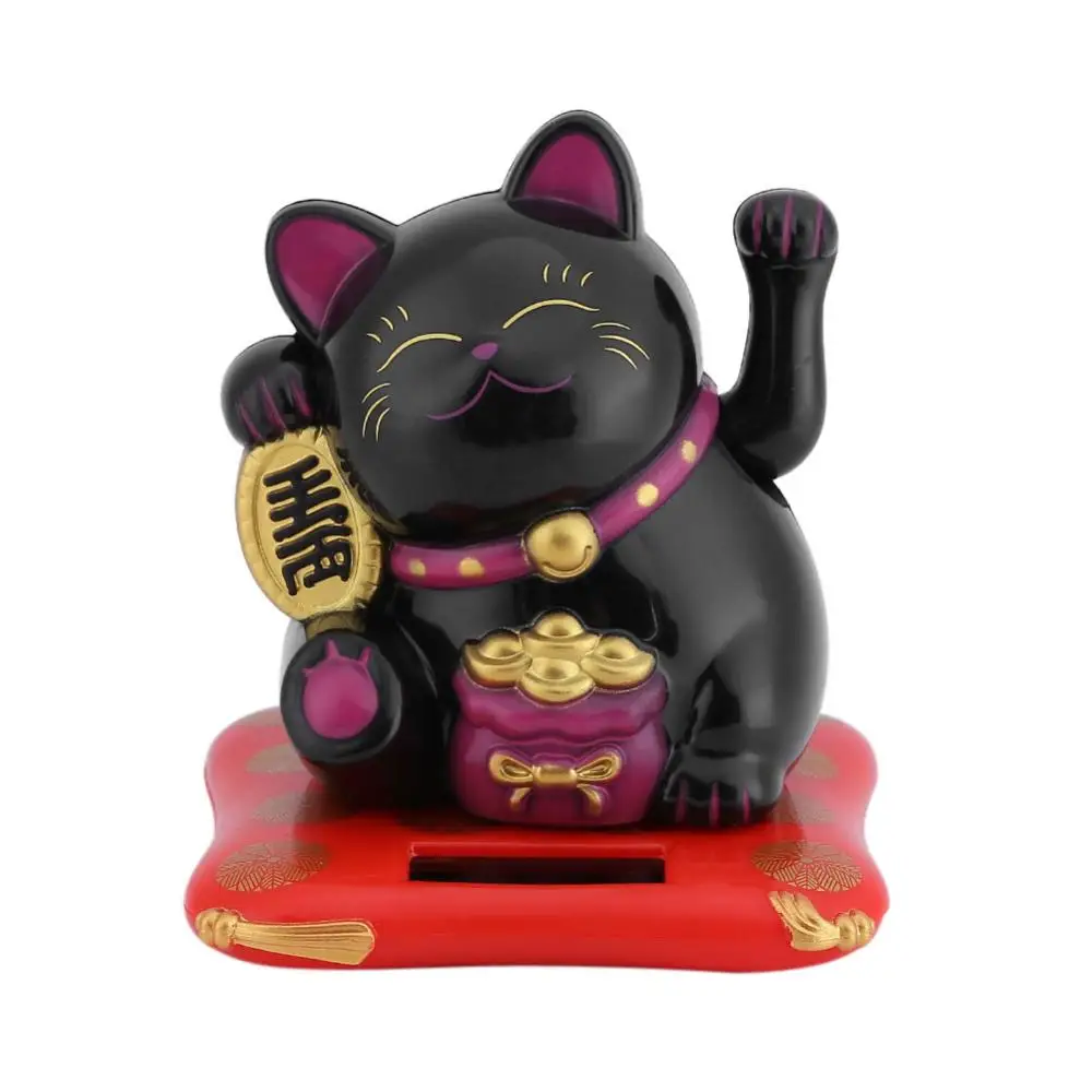 Домашний Автомобиль приветствовать Fortune Cat встряхивания ручной Lucky Cat оформить заказ украшение для прилавка, развевающиеся Декор для дома, с изображением кота аксессуары современный - Цвет: Black