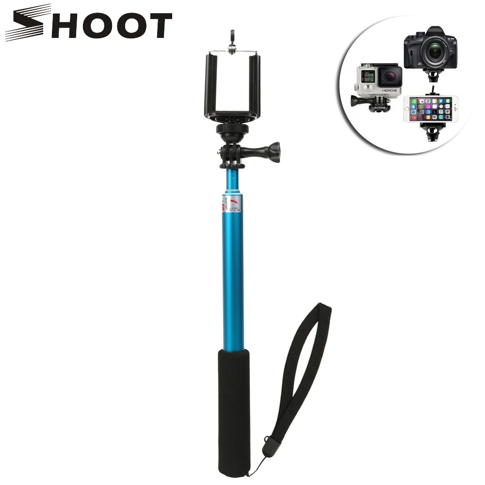 SHOOT Portable 30cm 98cm Aluminum Monopod Extendable Selfie Stick for Gopro Hero 5 3 4 Session