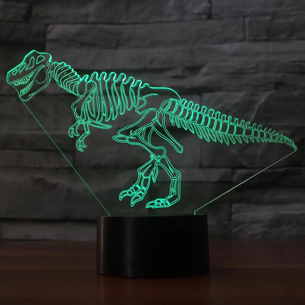3D Динозавр кость моделирование Ночник LED сенсорная кнопка настольная лампа USB 7