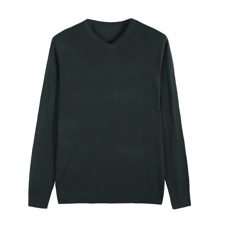 14 цветов MuLS весенний кашемировый шерстяной свитер мужской пуловер женский тонкий вязаный осенний мужской свитер с v-образным вырезом джемпер женский трикотаж - Цвет: Dark Green