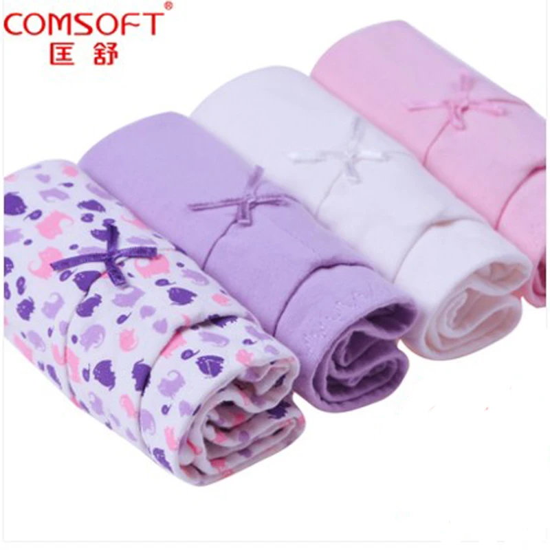 

Free Shipping Ladies 4pcs/lot 100% cotton plus size low-waist panties female Lingerie Triangle briefs sexy underwear