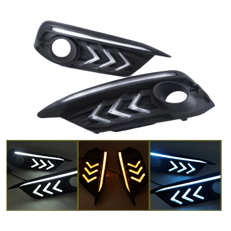 

2PCS Mustang Style LED Daytime Running Lights Truning Lights For Honda Civic 10th 2016 2017 Fog Driving Lamp