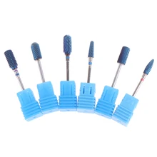 Сверло для ногтей синего цвета из карбида вольфрама и стали, роторные сверла, маникюрные наконечники, сверла, аксессуары для ногтей, фрезы для ногтей, 6 типов