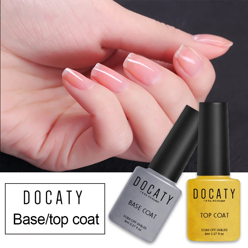 

Docaty Nail Art Varnish Camouflage Transparent Gel for Nails Top and Base Coat Dry Paint Decor for Nails Lacquer for A Manicure