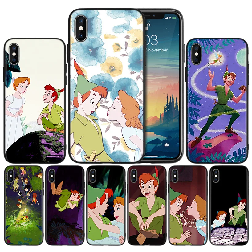 

Peter Pan Wendy Soft Black Silicone Case Cover for iPhone 7 8 XS Max XR X 6 6S 5 5C 5S SE Plus