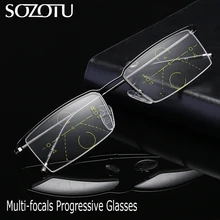 SOZOTU multi-фокусное прогрессивный очки для чтения Для мужчин Для женщин очки при дальнозоркости мужской женский очки+ 1,0+ 1,5+ 2,0+ 2,5+ 3,0 YQ636