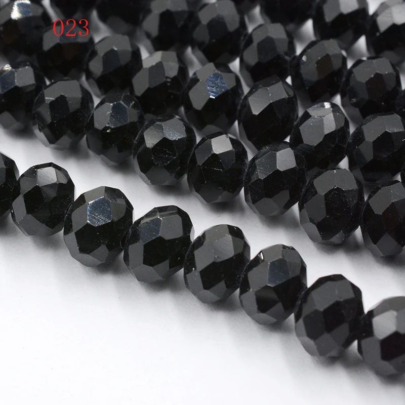 

FLTMRH Box hot- 145 Black Crystal Glass Faceted Rondelle Beads 4mm