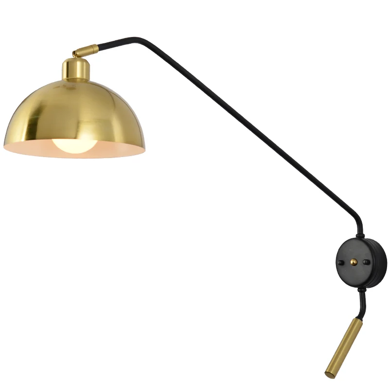  Nordic Room Restaurant Long Pole Wall Lamp Industrial Wind Retro Rocker Arm Long Arm Living Room Sc - 33054755929