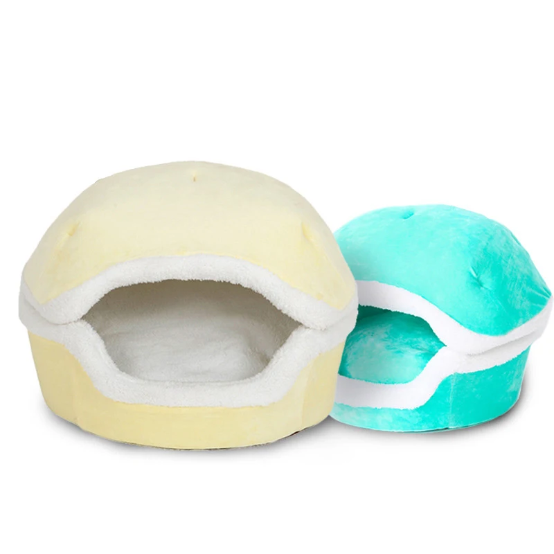 

Warm Cat Bed House Hamburger Bed Disassemblability Windproof Pet Puppy Nest Shell Hiding Burger Bun for Winter