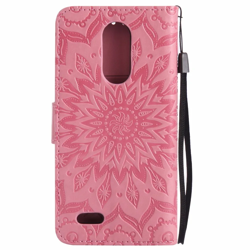 3D цветок для LG K8 Чехол кожаный флип бумажник для Coque LG K8 K 8X240 чехол Etui телефон стенд держатель для карт