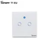Sonoff T1 UE inteligente Wifi pared táctil interruptor de la luz 1 2 Touch/WiFi/433 de RF/ APP controlador casa inteligente trabajo con Alexa. ► Foto 2/6