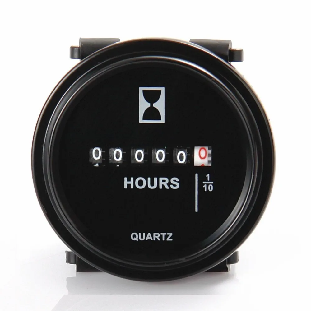 

Car Engine Mechanical Round Hour Meter Counter Timer Hourmeter DC 8~80V Auto Car Gauge Meter