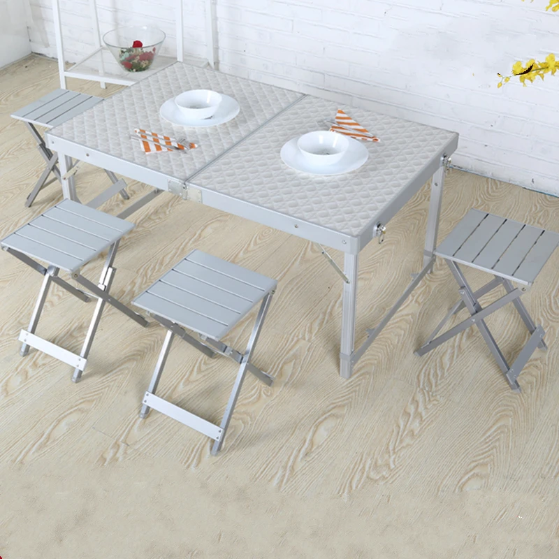 Outdoor folding table chairs set suitcase portable desk camping table Outdoor folding table chairs set suitcase portable desk camping table